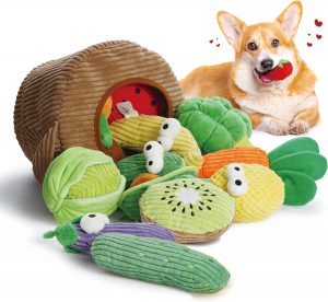 Grocery Bag Fruits and Vegetables Crinkle Dog Squeaky Toys