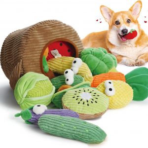 Grocery Bag Fruits and Vegetables Crinkle Dog Squeaky Toys