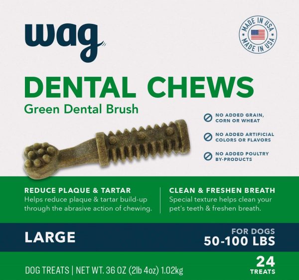 Wag Dental Chews - Green Dental Brush for Dogs