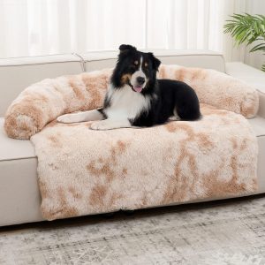 Syalife Shaggy Plush Calming Dog Couch Bed Pet Protector